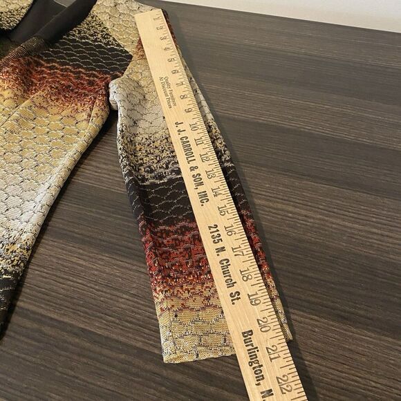 Ming Wang Small Brown Striped Knit Jacket Button Front Office Neutral - Picture 15 of 15